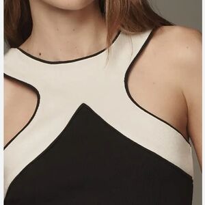 Anthropologie Maeve Strapless Black and Cream Top